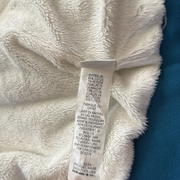 L.L. Bean Women's medium Blue Zip-Up Hoodie Jacket with Fleece Lining - Picture 6 of 6